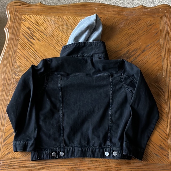 Jean jacket button up hoodie - Picture 3 of 5
